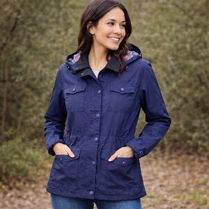 Outback Trading Company Rain Coat Natalia Jacket Womens S Navy Hooded Outdoor